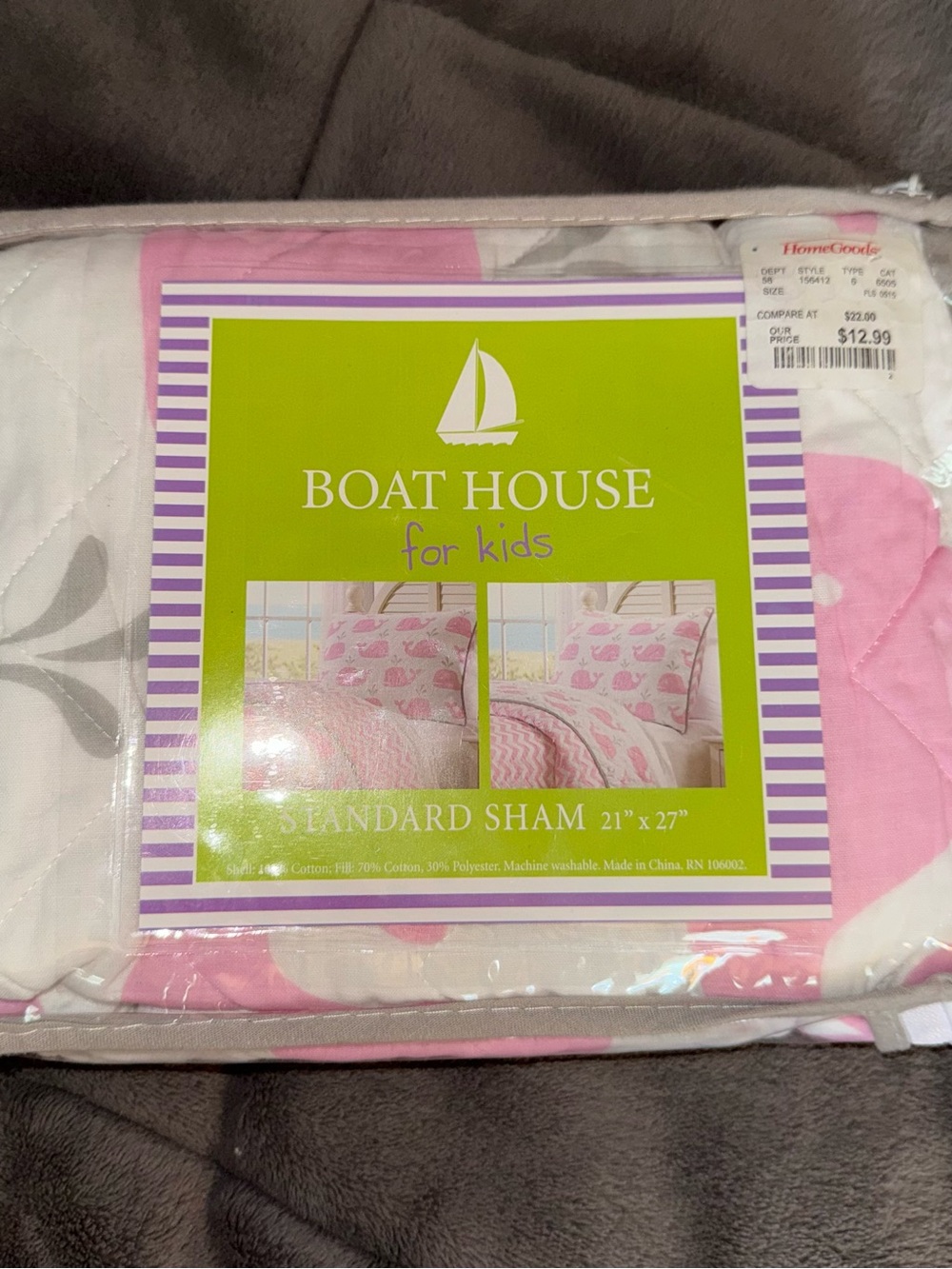 for Kids Pink and White Standard Sham